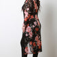 Floral Mesh Front Slits Longline Top