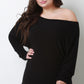 One Shoulder Dolman Sleeve Sweater Top