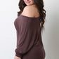 One Shoulder Dolman Sleeve Sweater Top