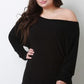 One Shoulder Dolman Sleeve Sweater Top