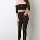 Chain-Linked Bardot Two Piece Set