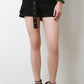 High Waisted Eyelet Belted Cargo Shorts