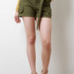 High Waisted Eyelet Belted Cargo Shorts