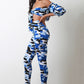 Camouflage Front Tie Tube Top and Leggings Set