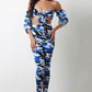 Camouflage Front Tie Tube Top and Leggings Set